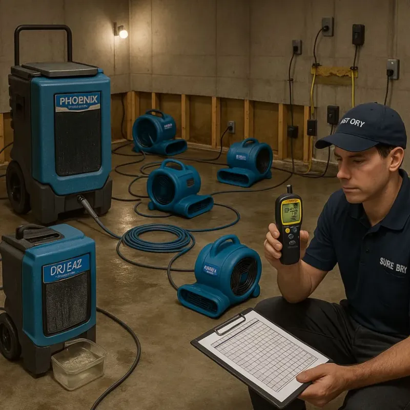 Structural Drying and Dehumidification process in Shelter Island, NY